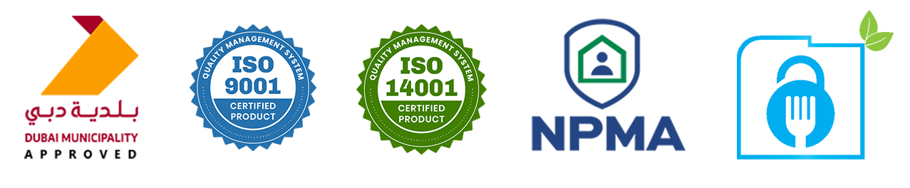 100% satisfaction guarantee, customer satisfaction, and sustainable pest control badges